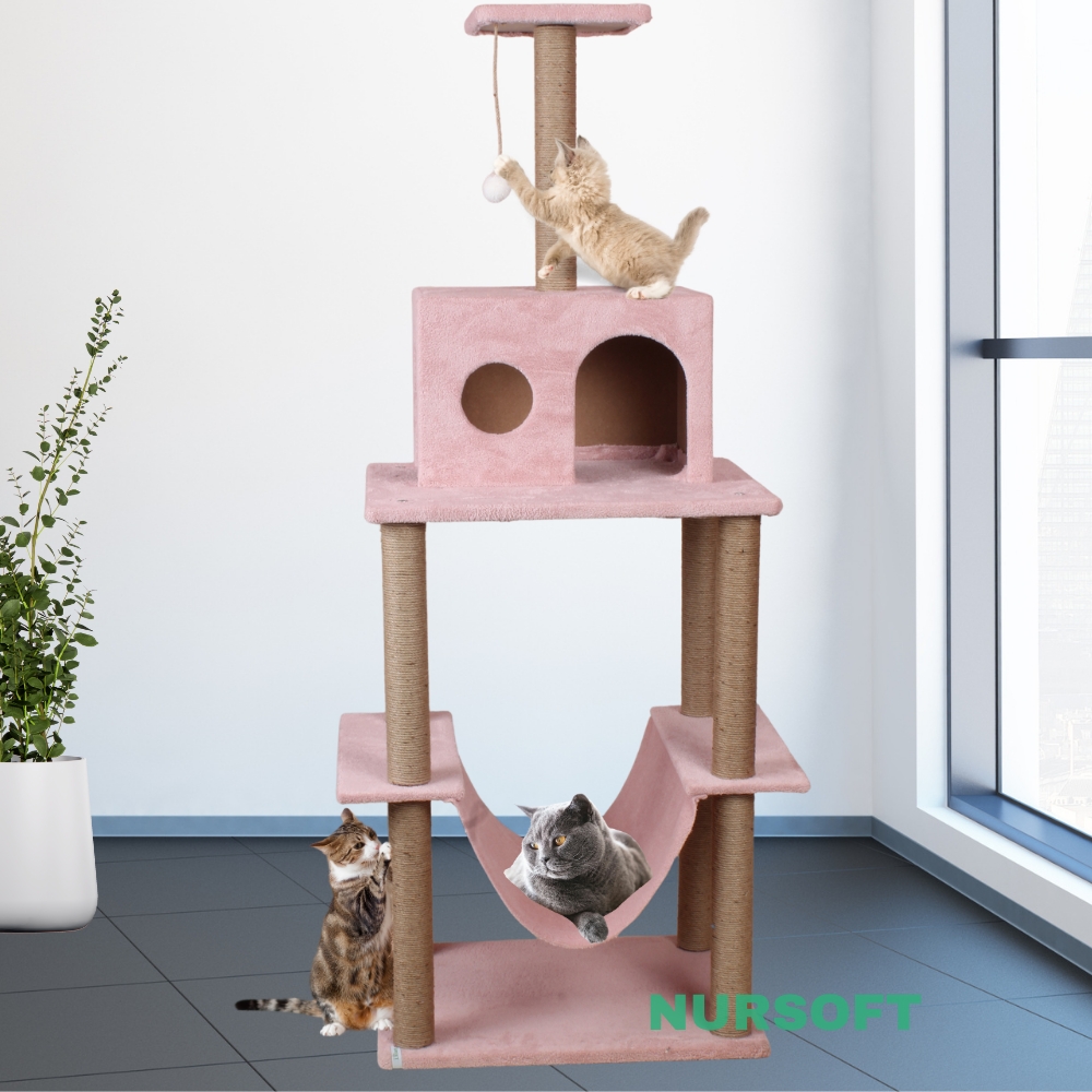 Nursoft Zooplus Tower Xxl Kedi Tırmalama Ve Oyun Evi Platformu