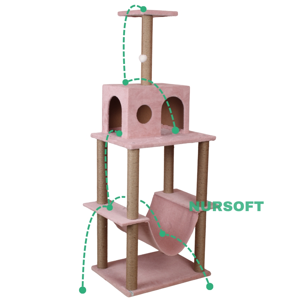 Nursoft Zooplus Tower Xxl Kedi Tırmalama Ve Oyun Evi Platformu