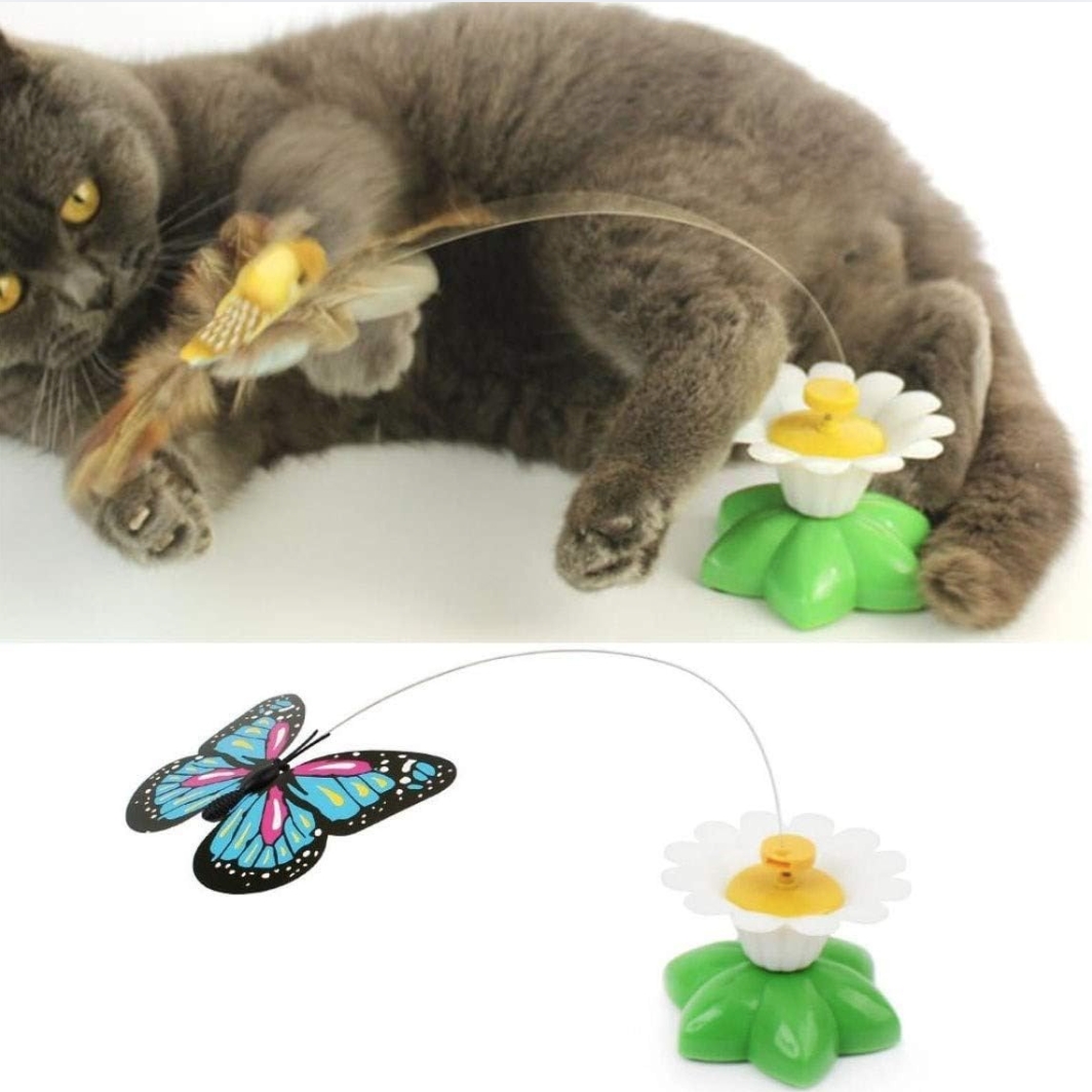 Nursoft Kelebek Şeklinde Hareketli Dönen Pilli Kedi Oyuncağı