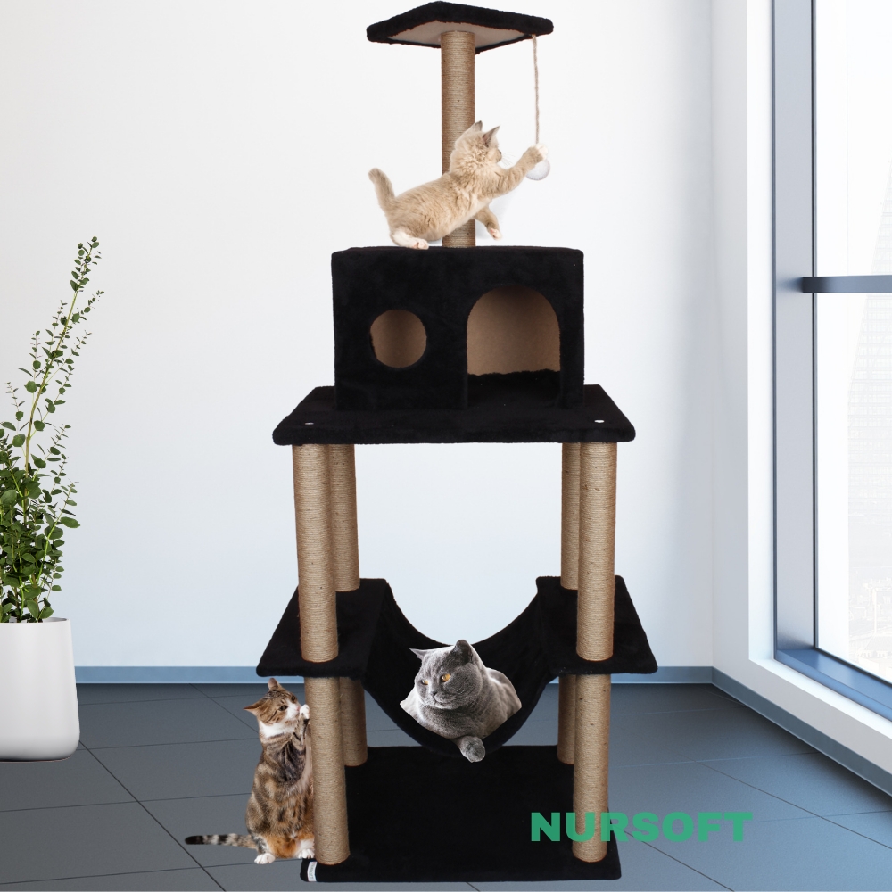Nursoft Zooplus Tower Xxl Kedi Tırmalama Ve Oyun Evi Platformu 