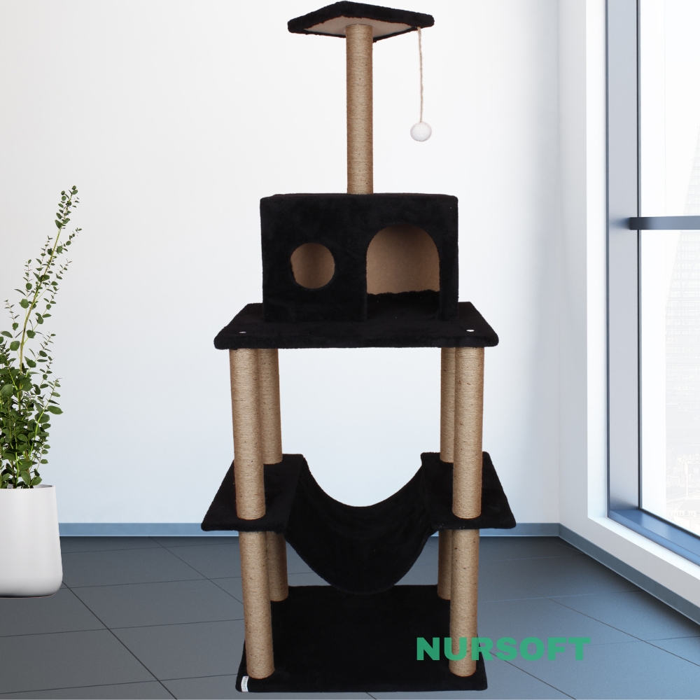 Nursoft Zooplus Tower Xxl Kedi Tırmalama Ve Oyun Evi Platformu 