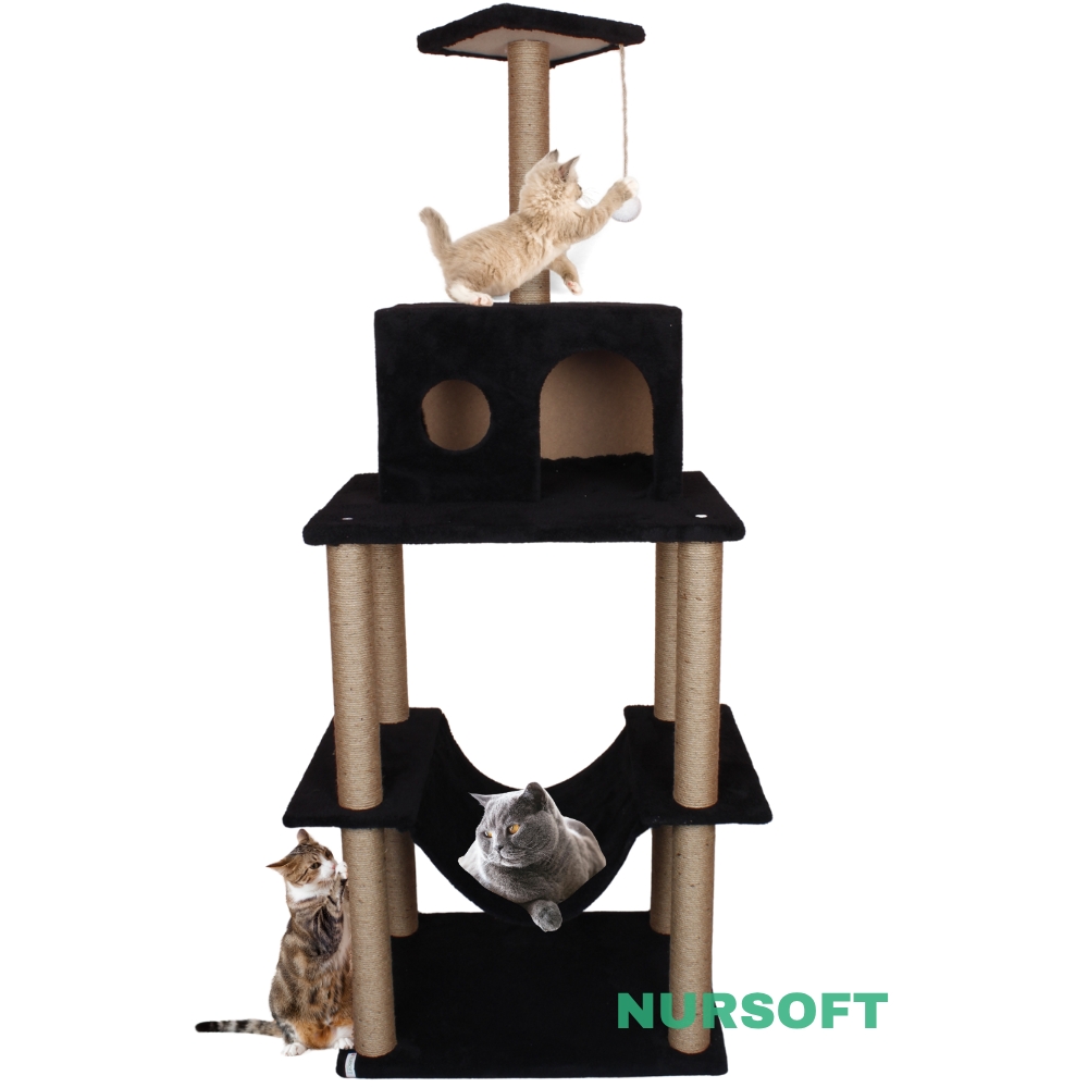 Nursoft Zooplus Tower Xxl Kedi Tırmalama Ve Oyun Evi Platformu 
