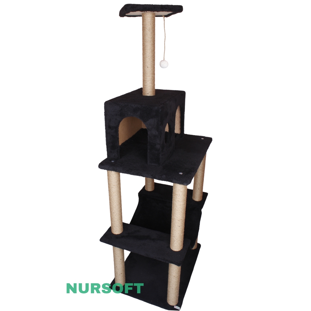 Nursoft Zooplus Tower Xxl Kedi Tırmalama Ve Oyun Evi Platformu 