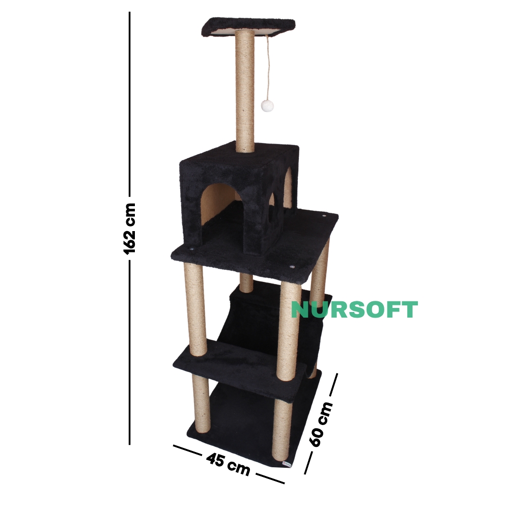 Nursoft Zooplus Tower Xxl Kedi Tırmalama Ve Oyun Evi Platformu 