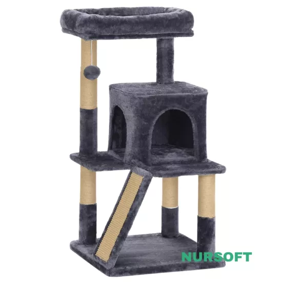 Nursoft Teraslı Dekoratif Kedi Tırmalama Evi