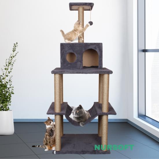 Nursoft Zooplus Tower Xxl Kedi Tırmalama Ve Oyun Evi Platformu 