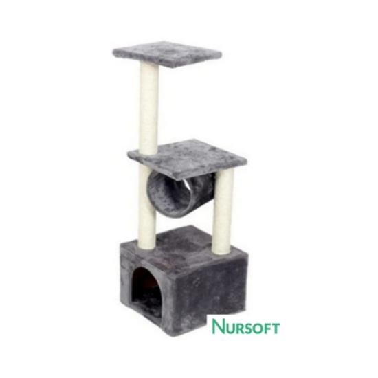 Nursoft Tünelli Kedi Tırmalama Evi Platform Nr-0087