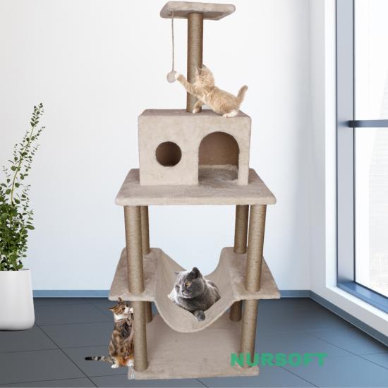 Nursoft Zooplus Tower Xxl Kedi Tırmalama Ve Oyun Evi Platformu 