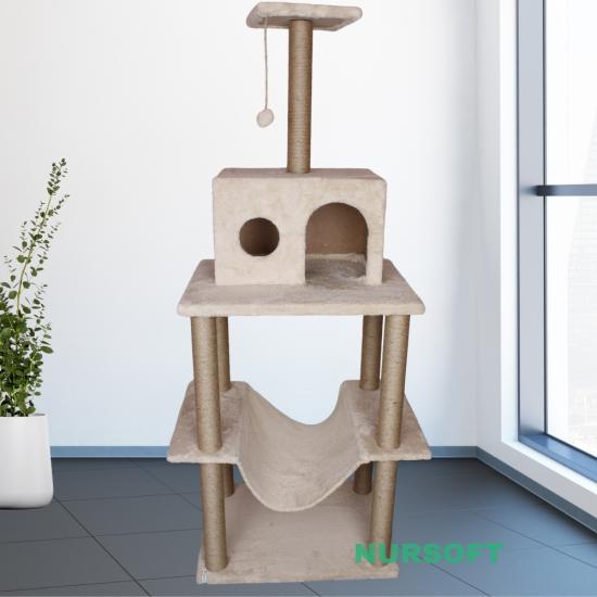 Nursoft Zooplus Tower Xxl Kedi Tırmalama Ve Oyun Evi Platformu 