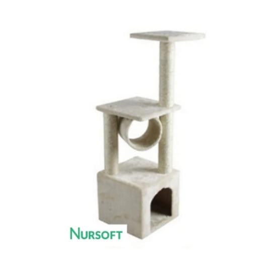 Nursoft Tünelli Kedi Tırmalama Evi Platform Nr-0087
