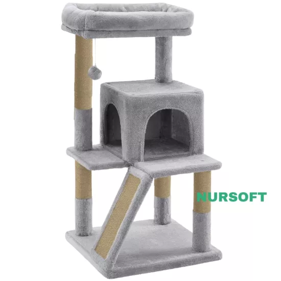 Nursoft Teraslı Dekoratif Kedi Tırmalama Evi