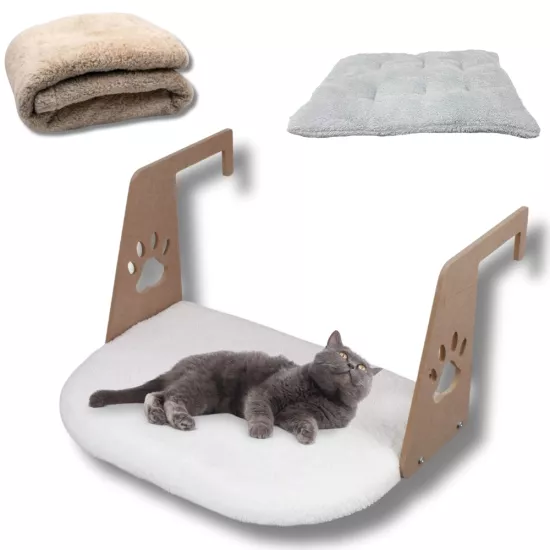 Sıcacık Kedi Keyif Seti – Battaniye, Peteğe Asılabilir Yatak ve Yumuşak Minder (3’lü Konfor Paketi)