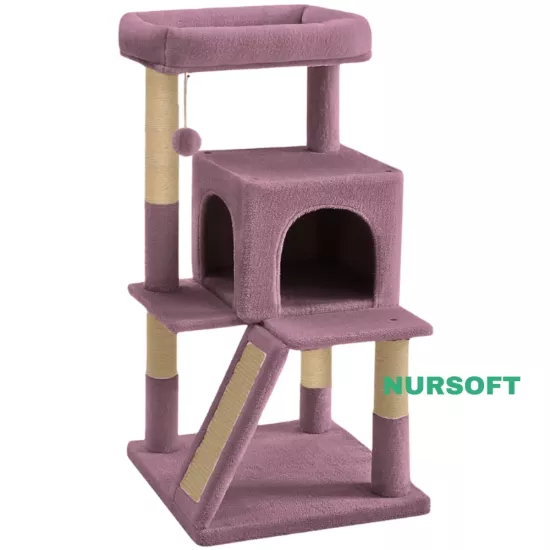 Nursoft Teraslı Dekoratif Kedi Tırmalama Evi