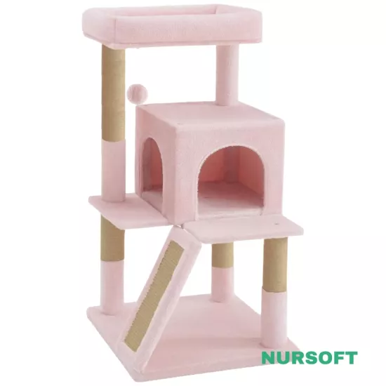 Nursoft Teraslı Dekoratif Kedi Tırmalama Evi