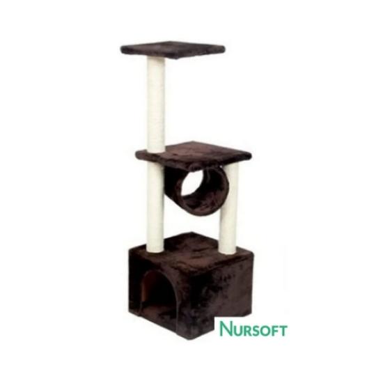 Nursoft Tünelli Kedi Tırmalama Evi Platform Nr-0087