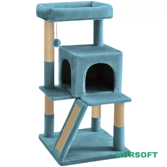 Nursoft Teraslı Dekoratif Kedi Tırmalama Evi