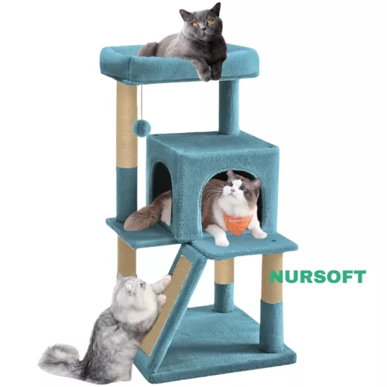 Nursoft Teraslı Dekoratif Kedi Tırmalama Evi