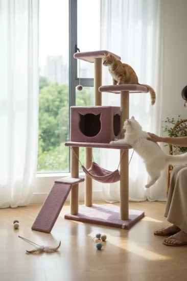 Nursoft Kedi Tırmalama Platformlu S9 Gül Kurusu