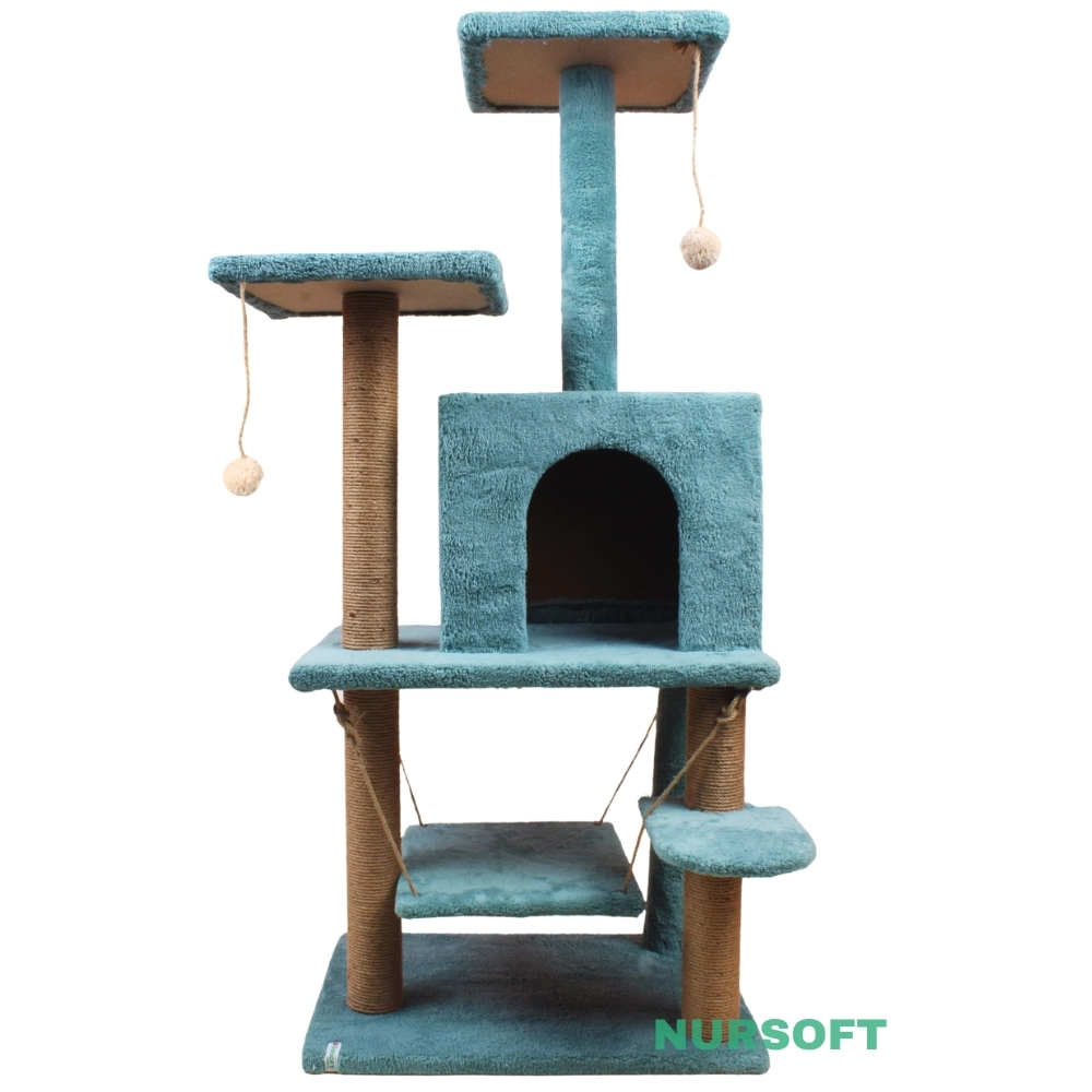 Y01 Salıncaklı Yuvalı Lüx Kedi Tırmalama Oyun Evi