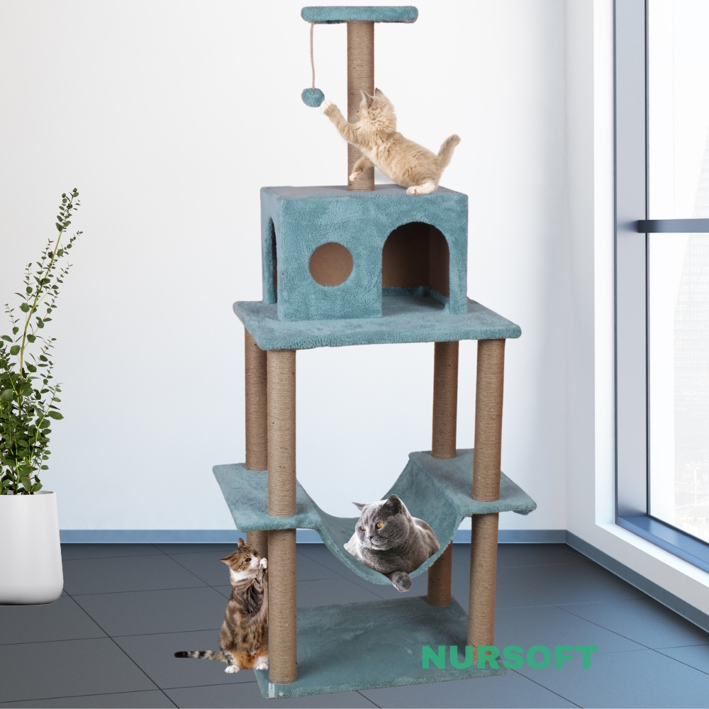 Nursoft Zooplus Tower Xxl Kedi Tırmalama Ve Oyun Evi Platformu 