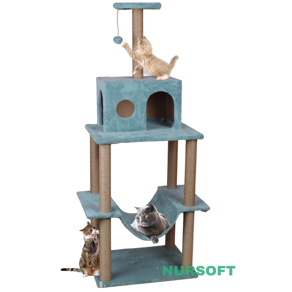 Nursoft Zooplus Tower Xxl Kedi Tırmalama Ve Oyun Evi Platformu 