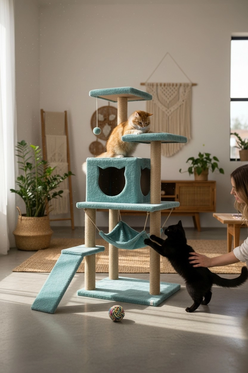 Nursoft Kedi Tırmalama Platformlu S9 Turkuaz