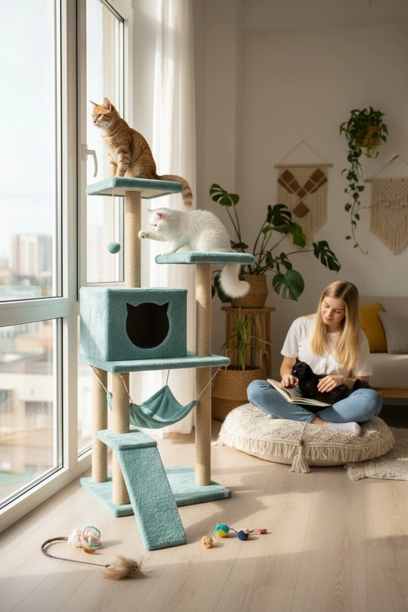 Nursoft Kedi Tırmalama Platformlu S9 Turkuaz