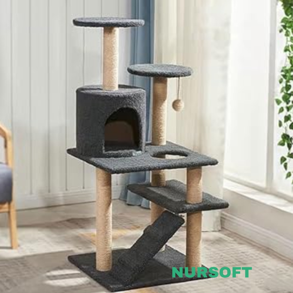 Nursoft Yuvarlak Yuvalı Dekoratif Kedi Tırmalama Evi
